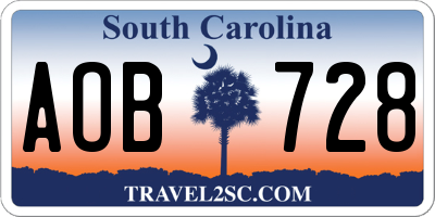 SC license plate AOB728