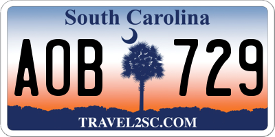 SC license plate AOB729