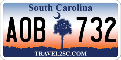 SC license plate AOB732
