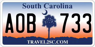 SC license plate AOB733