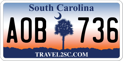 SC license plate AOB736