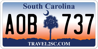 SC license plate AOB737