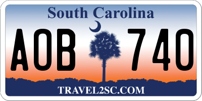 SC license plate AOB740