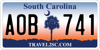 SC license plate AOB741