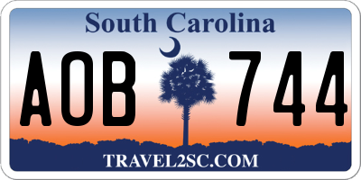 SC license plate AOB744