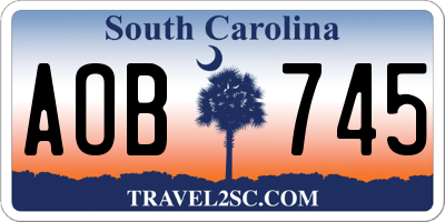 SC license plate AOB745