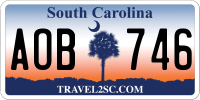 SC license plate AOB746