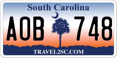 SC license plate AOB748