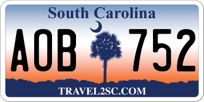 SC license plate AOB752