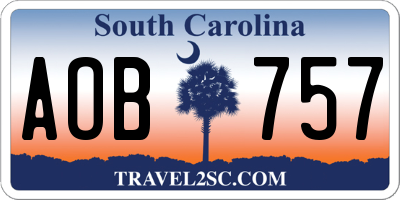 SC license plate AOB757