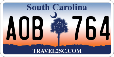 SC license plate AOB764