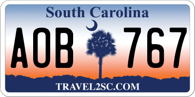 SC license plate AOB767