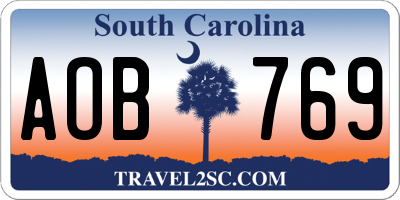 SC license plate AOB769