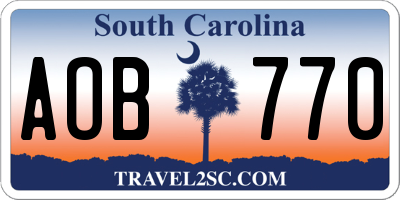 SC license plate AOB770