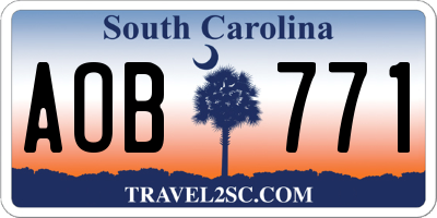 SC license plate AOB771