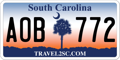SC license plate AOB772