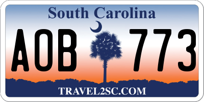 SC license plate AOB773