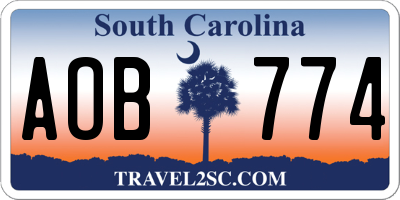 SC license plate AOB774