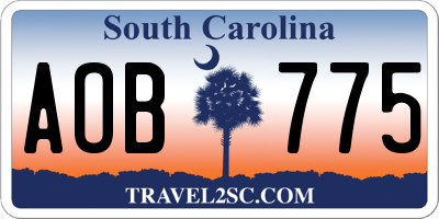 SC license plate AOB775