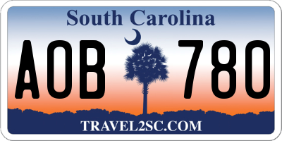 SC license plate AOB780