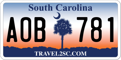 SC license plate AOB781