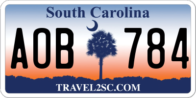 SC license plate AOB784