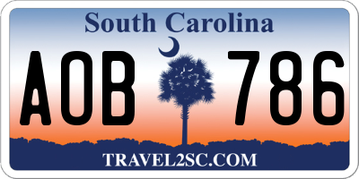 SC license plate AOB786