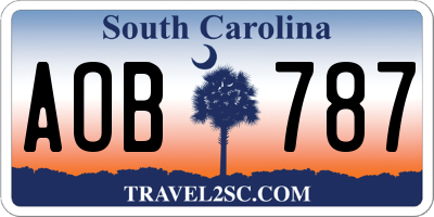 SC license plate AOB787
