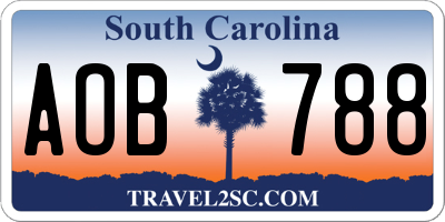 SC license plate AOB788