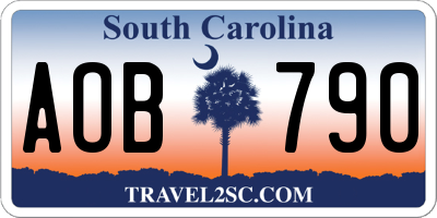 SC license plate AOB790