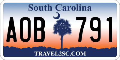 SC license plate AOB791