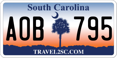 SC license plate AOB795