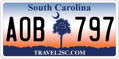 SC license plate AOB797