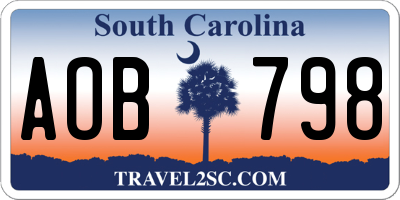 SC license plate AOB798