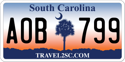 SC license plate AOB799