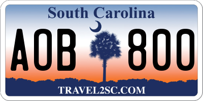 SC license plate AOB800