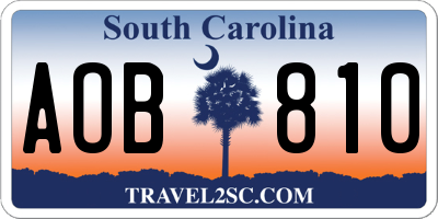 SC license plate AOB810