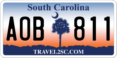 SC license plate AOB811