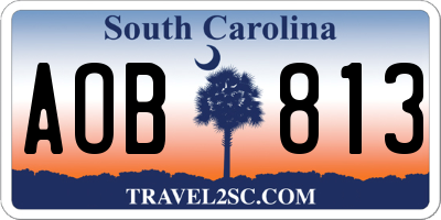 SC license plate AOB813