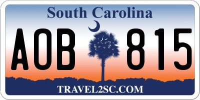 SC license plate AOB815