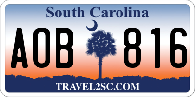 SC license plate AOB816