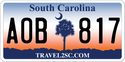 SC license plate AOB817