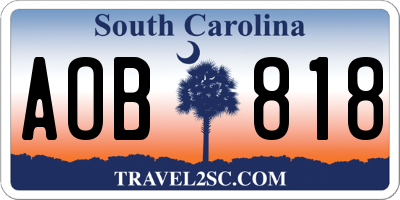 SC license plate AOB818