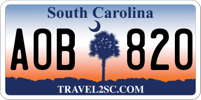 SC license plate AOB820