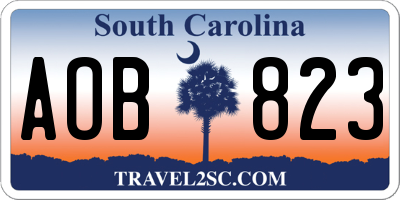 SC license plate AOB823