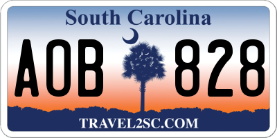 SC license plate AOB828