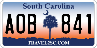 SC license plate AOB841