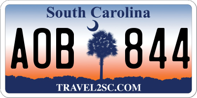 SC license plate AOB844