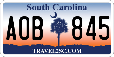 SC license plate AOB845