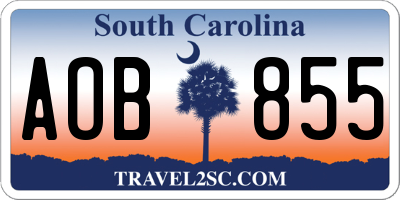 SC license plate AOB855